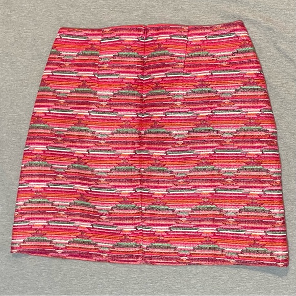 LOFT Ikat Jacquard Mini Skirt Peppermint Pink Womens Size 6 NWT Preppy Textured - Picture 4 of 11